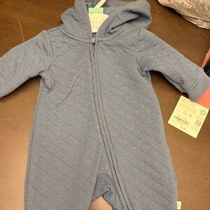 Cozy Blue Quilted Footie for Kids